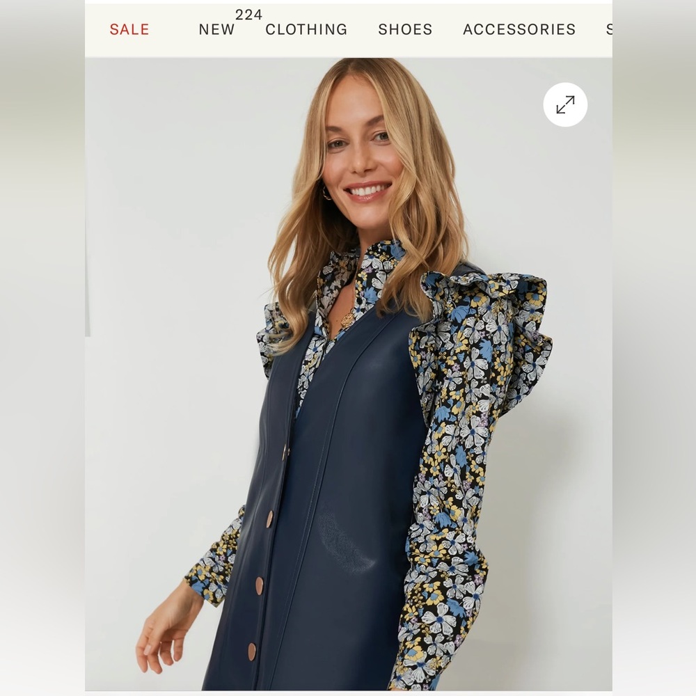 Tuckernuck blue pinafore dress and floral blouse